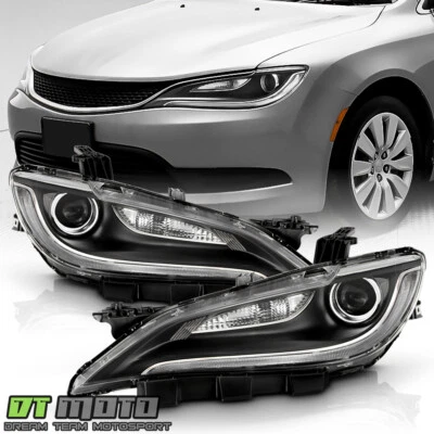For 2015-2017 Chrysler 200 w/o LED DRL Halogen Headlights Headlamps Left+Light - Image 1 of 4