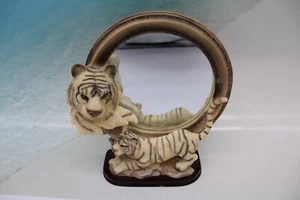 Figura Tigre Blanco Mamá y Bebé ESPEJO Decoración Escritorio - Imagen 1 de 5