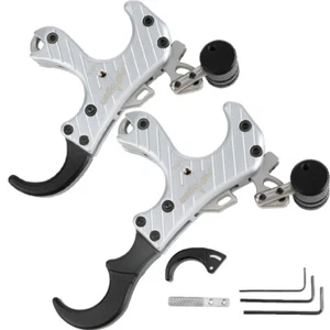 Compound Bow Release Aids 3 4 Finger Brass Thumb Trigger Grip Archery Hunt Shoot - Picture 1 of 26