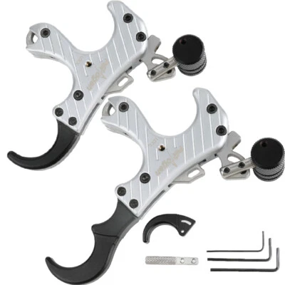 Compound Bow Release Aids 3 4 Finger Brass Thumb Trigger Grip Archery Hunt Shoot - Image 1 of 4