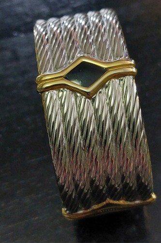 VALENTINO Braccialetti Braccialetti Moda Vintage Gioielli Moda Argento Tono Oro Intrecciati Nero Smalto