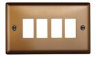Varilight Xypgy4bz Urban Brushed Bronze 4 Gang Powergrid Plate Twin Plate