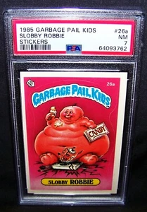 GARBAGE PAIL KIDS, 1985, 1st Series, #26a Slobby ROBBIE - Matte - OS1, PSA 7, NM - Picture 1 of 2