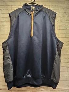 Page & Tuttle ärmelloser 1/4-Reißverschluss Pullover Weste Herren marineblau Golf - Bild 1 von 5