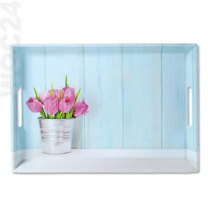 50 x 35 Kunststoff Melamin Serviertablett Frühstückstablett Tablett Tulpen Blume - Bild 1 von 1
