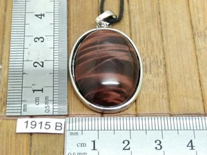 Pendentif OEIL DE TAUREAU + CORDON REGLABLE - pierre naturelle de qualité - Picture 1 of 3