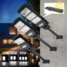 30W/60W/90W LED Solar Powered Wall Street Light PIR Motion Outdoor Garden Lamp