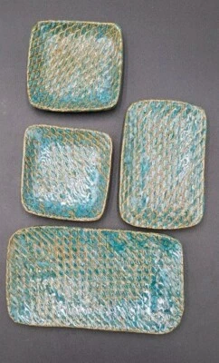 Platos hechos a mano. Esmaltado con hermoso color y patrón. Aspecto orgánico y versátil Foto 1 de 4