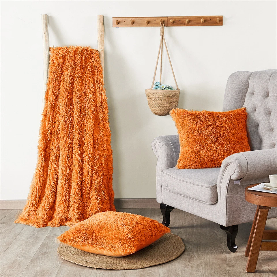 Manta peluda de piel sintética con 2 fundas de almohada - Juego de regalo suave, cálido y acogedor Foto 1 de 4