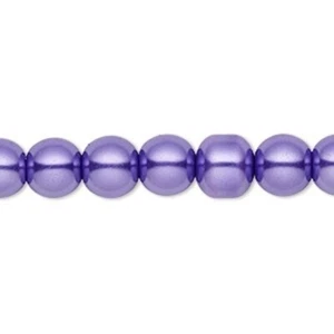 Cuentas redondas de perlas de vidrio violeta oscuro de 8 mm con agujero de 1,1-1,4 mm 2 hebras - Imagen 1 de 1