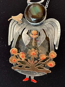 Silber, Halskette mit Anhänger, Unique, Silver, Handmade, Frauen, Versand DE - Bild 1 von 10