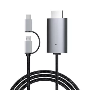 2 in 1 Micro USB Type C to HDMI Cable Adapter HD 1080P For Phone to TV Projector - Picture 1 of 12