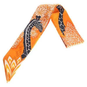 HERMES TWILLY Silk SCARF The Three Graces Orange No Box Used. - Picture 1 of 6