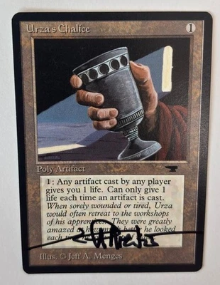 MTG ARTIST PROOF ANTIQUITIES URZA'S CHALICE SIGNED BY JEFF A MENGES ARTIFACT - Image 1 of 4