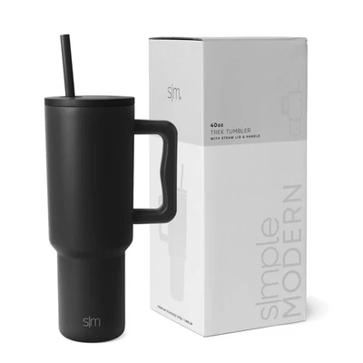 Vaso Trek Simple Moderno 40oz con Mango | Tapa de Paja | Acero Inoxidable  Foto 1 de 4