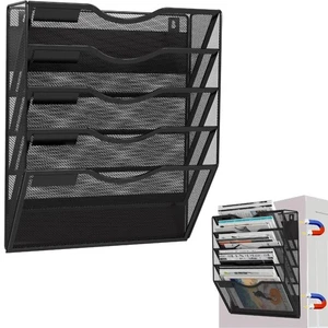 5-Tier Hanging Paper Organizer Wall Mount Document Letter Rack Office - Picture 1 of 10