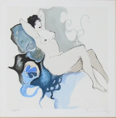 Itzchak Tarkay Original Acuarela Figura Femenina Litografía Firmada/Numerada Obra de Arte Foto 1 de 4