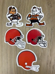 Lot of 5 Cleveland Browns Retro Logo Sticker 2”-2 1/2” Ship From USA🇺🇸 - Picture 1 of 2
