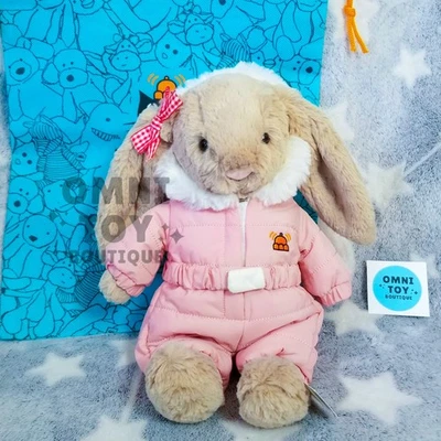 AUTHENTIC NEW Jellycat Bashful Bunny SNOW SUIT w/ DUSTBAG Winter Ski Warm Gift - Image 1 of 4