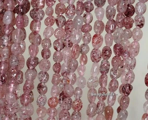 4-5MM STRAWBERRY LEPIDOCROCITE QUARTZ GEMSTONE PEBBLE CHIPS LOOSE BEADS 16" - Picture 1 of 1