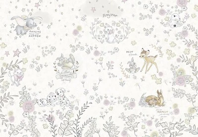 Mural Mural de Pared Dormitorio Femenino Personajes Disney Papel Pintado Verde Decoración Princesa Foto 1 de 2