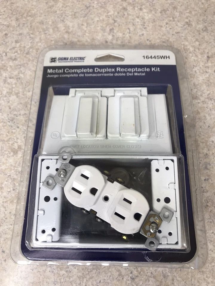 Sigma Duplex Recepiticle Kit 1-outlet W/weatherproof Electrical Cover 16445wh