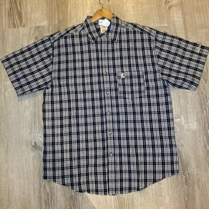 VTG Walt Disney World Mickey Mouse Button Down Short Sleeve Shirt Plaid Medium - Picture 1 of 4