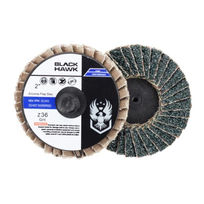 10 Pack - 2" Mini Flap Discs 36 Grit Quick Change Sanding Roloc Style Type R - Image 1 of 4
