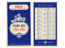 Vintage 1946 Iowa Road Map – Pure Oil Co.
