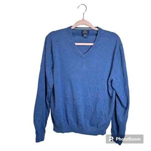 Brooks Brothers 346 100% Pima Cotton Academia Preppy Sweater Men’s L Blue - Picture 1 of 7