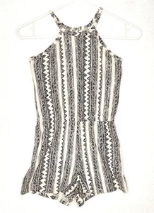 2 Old Navy Girls Shorts Romper Spaghetti Straps Size 8 Floral Geometric Prints - Picture 1 of 12