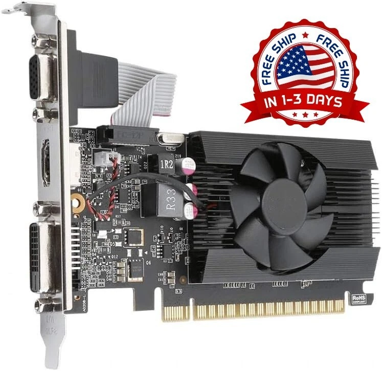 Tarjeta gráfica de perfil bajo con un ventilador solo y HDCP de 64 bits, US NUEVO Foto 1 de 4