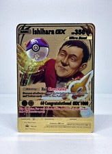 Pokemon Gold Solid Metal Card Ishihara GX VMAX HP350 Card GIFT/DISPLAY X008