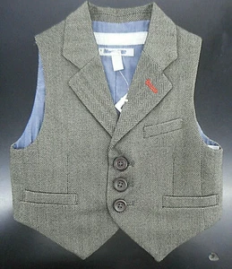 Chaleco de espina de arenque marrón para niños $59.50 tallas 2 - 5 - Imagen 1 de 3