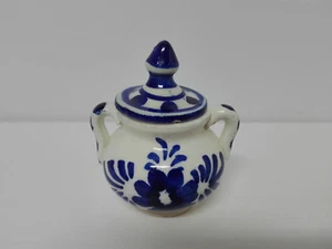 Porcelana de Talavera Hoya caldero en miniatura pintada a mano. - Imagen 1 de 2