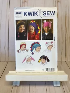 Kwik Sew 3208 Adults Kids Fleece Hats Dinosaur Spike Cat Bear Sewing Pattern NEW - Picture 1 of 2