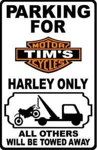Harley Personalized Parking Metal Sign 8"x12" or 12"x18" - Picture 1 of 3