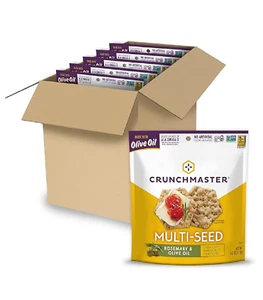 Crunchmaster Gluten Free Multi Seed Rosemary Olive Oil Crackers 4oz Pack of 6 - Picture 1 of 3