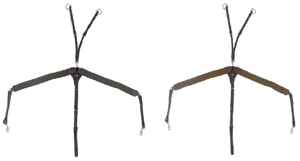 Whitaker Ready to Ride elastische Leder Brustplatte schwarz/havanna