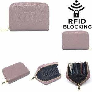 RFID Blocking Security Leather Women Mini Wallet Credit Card Cash Holder-Thistle - Picture 1 of 6