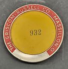 Vintage The Griscom Russell Co. Employee Badge #932 Massillon Ohio