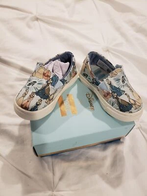 全新带盒 Tom's + Disney Luca Cinderella 帆布 学步儿童运动鞋 Tiny 5 — 第 1/4 张图片