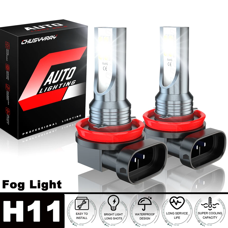 For Acura CSX 2006 2007 2008 2009-2011 - 2x LED Fog Light Bulbs 6000K White 40W - Image 1 of 4