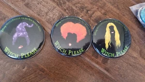2018 SDCC COMIC CON EXCLUSIVE DISNEY HOCUS POCUS WITCH BUTTON BADGE SET OF 3   - Picture 1 of 1