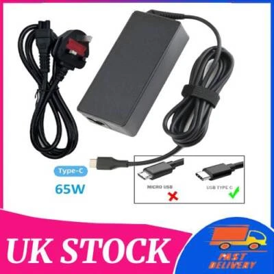 65W Lenovo ThinkPad USB-C Laptop Charger T14 and Others Type C Power Adapter - Image 1 of 4