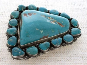 High Grade Natural Free-Form Fox Turquoise Belt Buckle By Ella M. Linkin - Picture 1 of 4