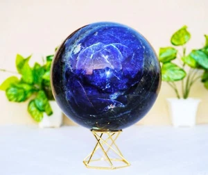 Beautiful 130MM Blue Sodalite Stone Minerals Crystal Metaphysical Sphere Ball - Picture 1 of 12