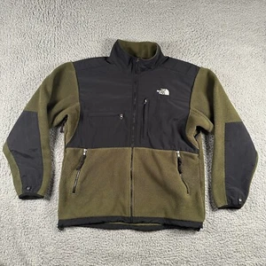 Vintage 90s The  North Face Denali Jacket Fleece Mens Large Green Black Polartec - Picture 1 of 11
