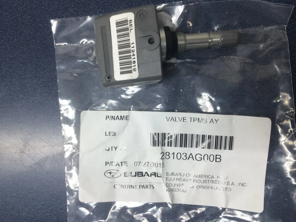 Sensor de presión de neumáticos genuino Subaru TPMS 28103AG00B Tribeca Legacy Outback OEM Foto 1 de 1