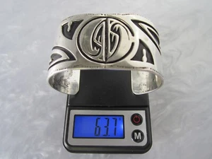 RARE SPECTACULAR VTG NATIVE AMERICAN HOPI STERLING SILVER STATEMENT BRACELET - Picture 1 of 15